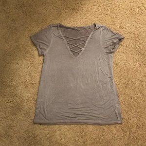 American Eagle Soft & Sexy Criss Cross Tee